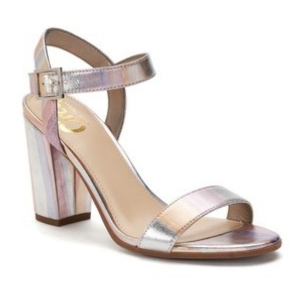 NEW Circus by Sam Edelman Esther Sandals Metallic Silver Multicolor